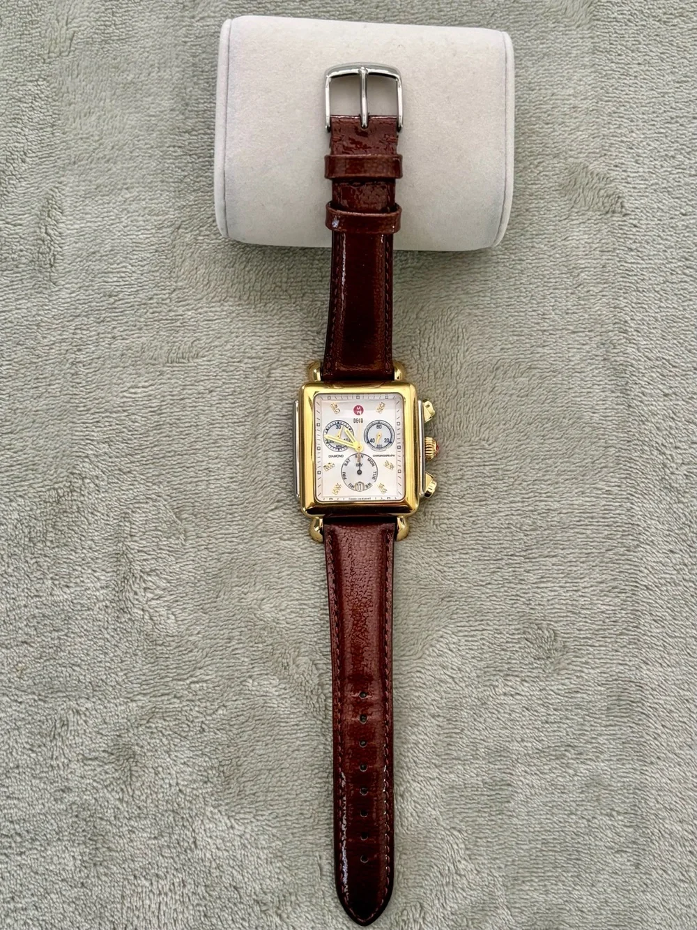 MICHELE  Deco XL Watch (Includes Two Extra Michele Leather Straps)